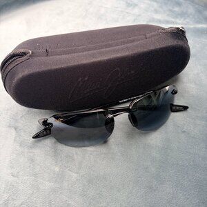 Maui Jim MJ Sport MJ-408-02 Sandy Beach rimless wrap sunglasses 56/14/130 w case